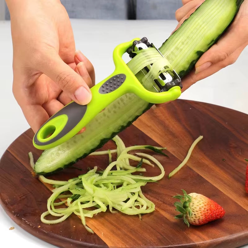 3 in 1 Rotary Peeler Fruit Vegetables Cabbage Graters Salad Carrot Potato Slicer Kitchen Multifunction Grater Julienne Peeler
