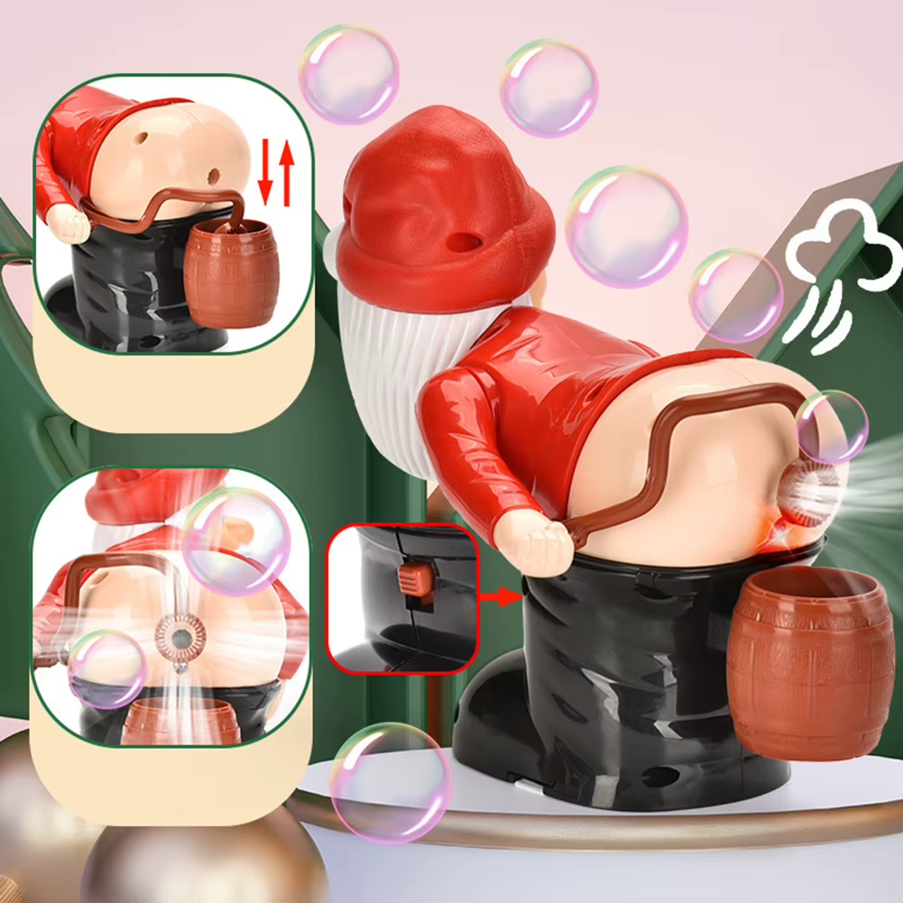 Musical Santa Butt Bubble Blower with Lights