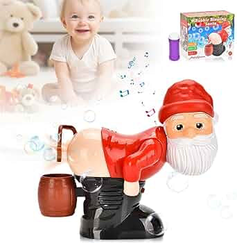 Musical Santa Butt Bubble Blower with Lights