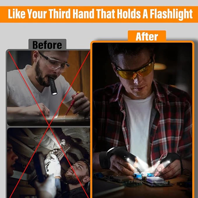 GlowPal™ Fingerless Flashlight Gloves