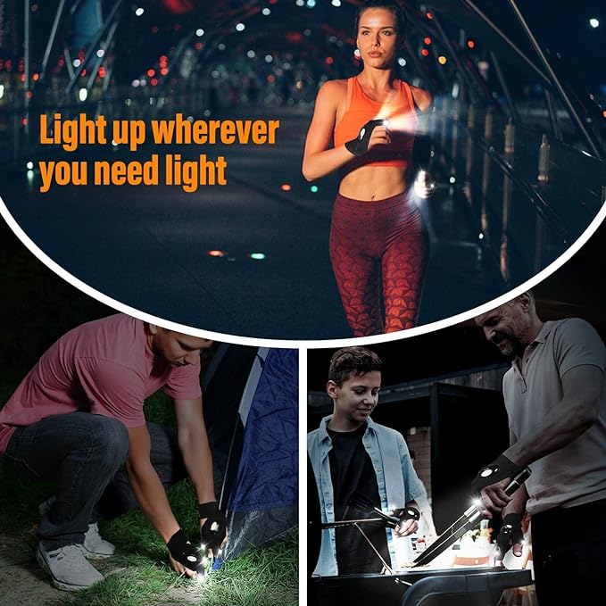 GlowPal™ Fingerless Flashlight Gloves