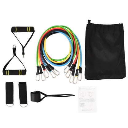 17Pcs/Set Latex Resistance Bands Gym Door Anchor Ankle Straps Resist Band Kit Yoga Exercise Band Fitness Expander Loop Tube Pull