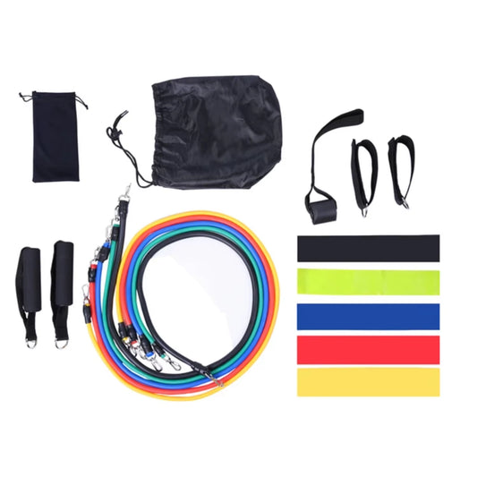 17Pcs/Set Latex Resistance Bands Gym Door Anchor Ankle Straps Resist Band Kit Yoga Exercise Band Fitness Expander Loop Tube Pull